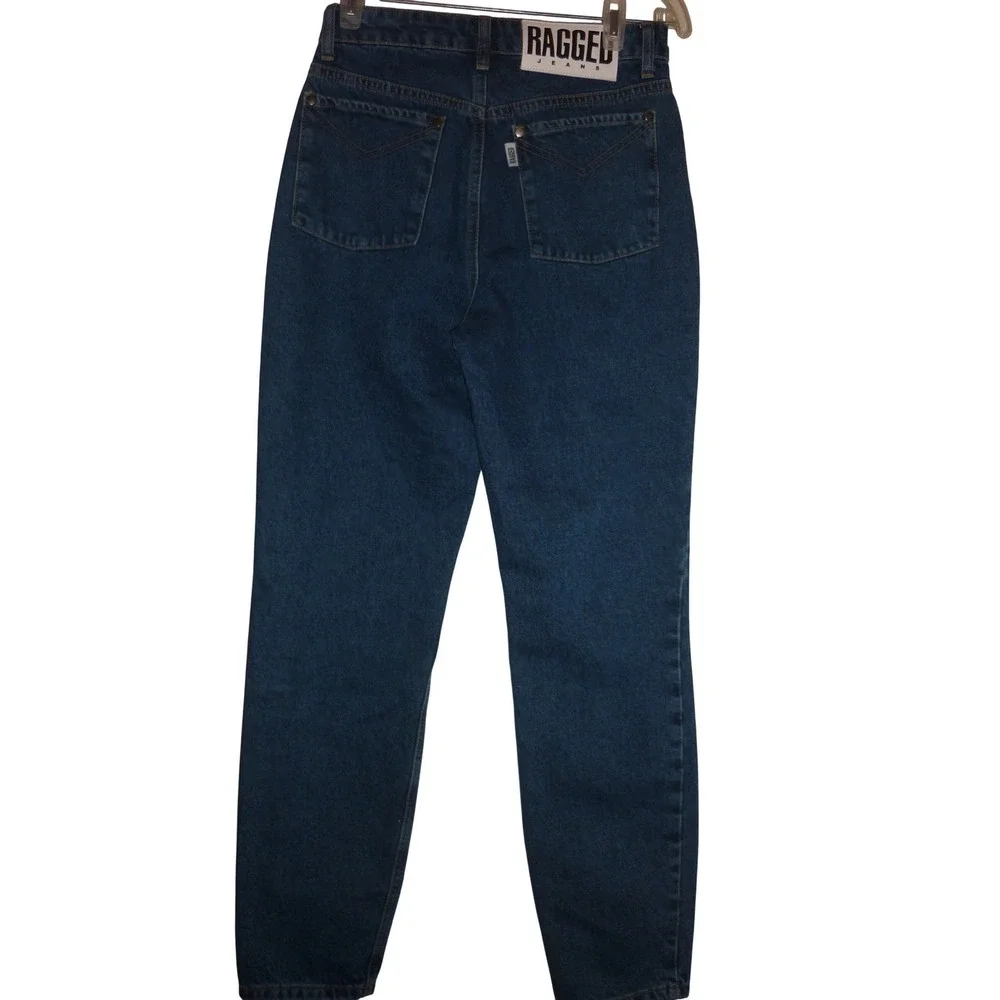 NEW The Ragged Priest Ragged‎ Jeans High Waisted Mom Jeans Dark Wash Blue 26x29